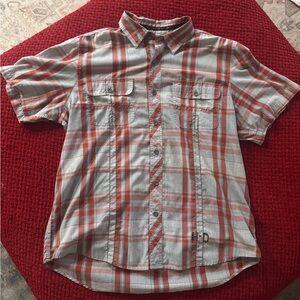 Harley-Davidson Red and Gray Plaid Button Down Shirt